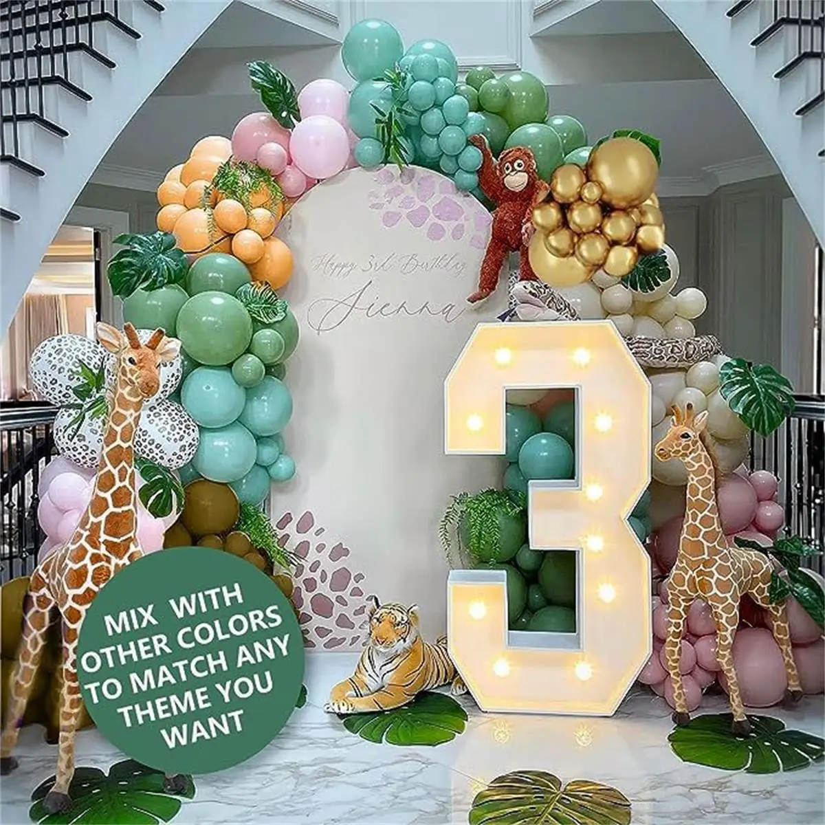 Wedding Zoo - 105Pcs Jungle Animal Balloon Garland Kit
