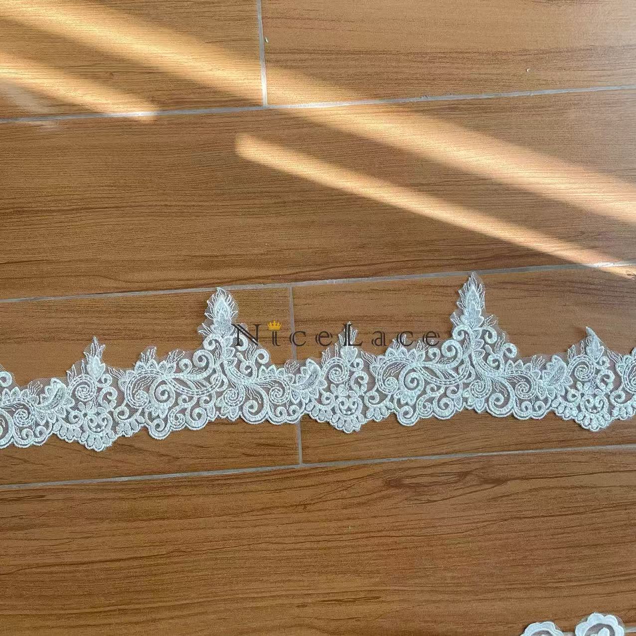 1 yard ivory Embroidery Lace E - Wedding Water Supply ulasan dan harga