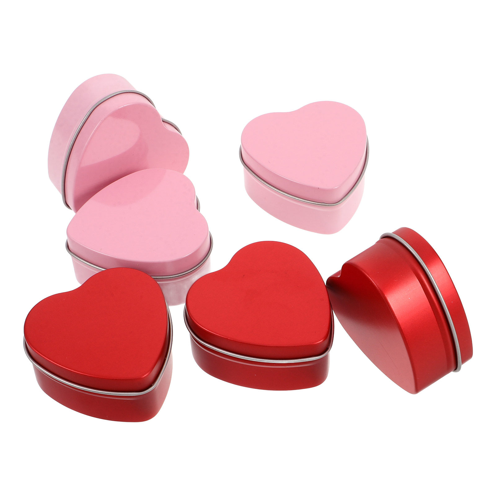 6Pcs Heart Design Matte Tin Bo - Wedding Solution ulasan dan harga
