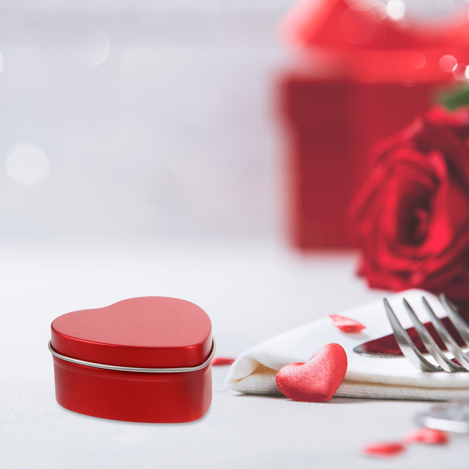6Pcs Heart Design Matte Tin Bo - Wedding Solution ulasan dan harga