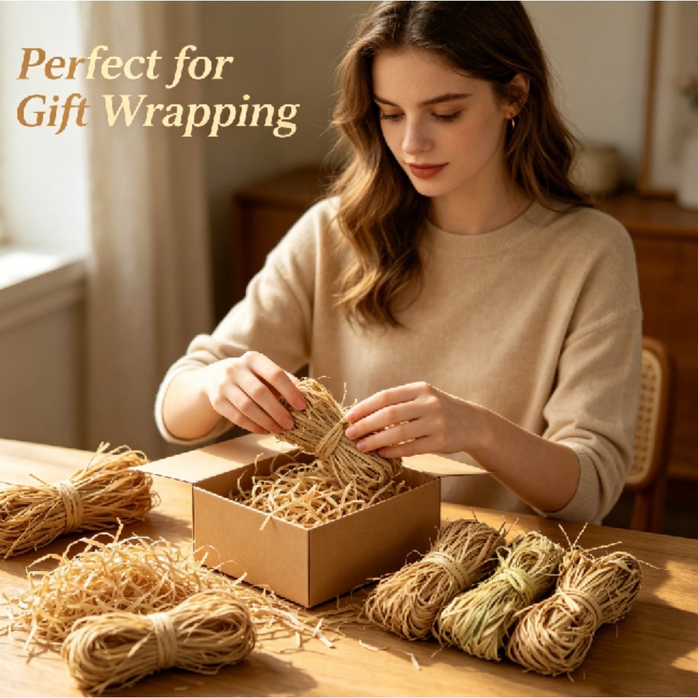 Natural Vintage Raffia Shred F - Wedding Floral Supply ulasan dan harga