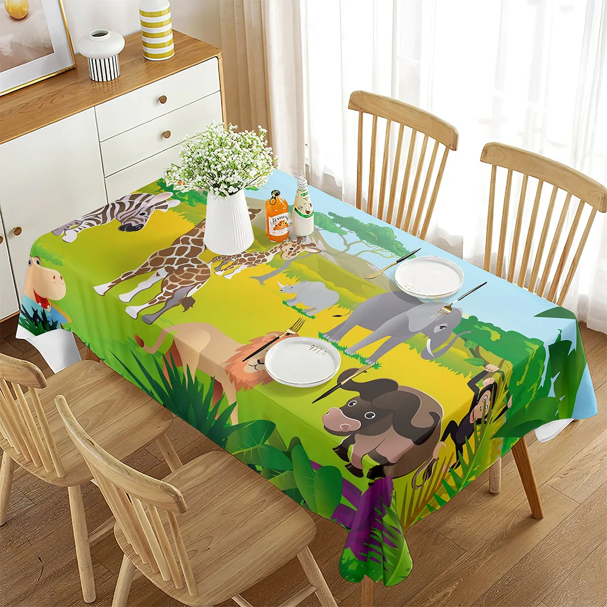 Zoo Tablecloth Happy Zoo Eleph - Wedding Zoo ulasan dan harga