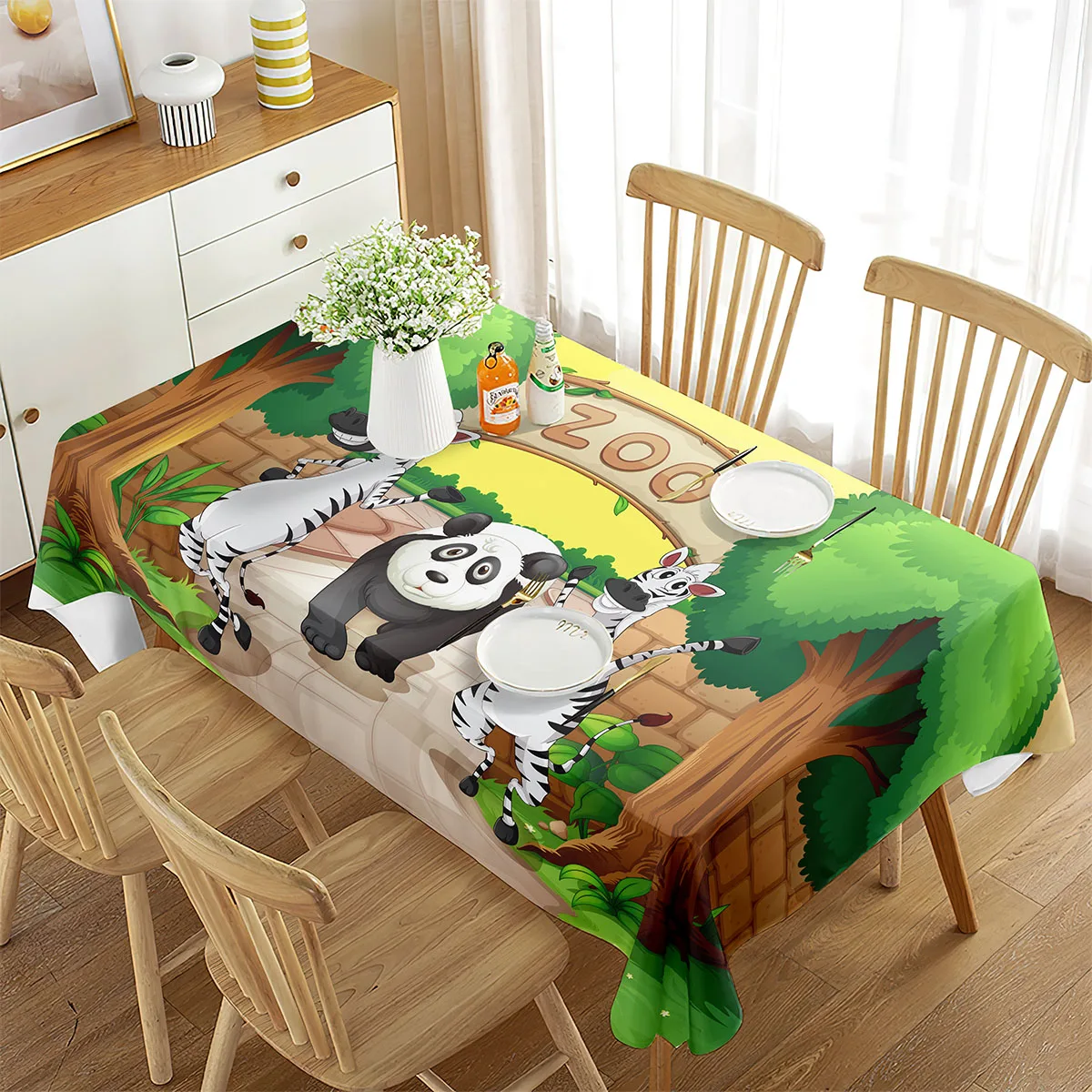 Zoo Tablecloth Happy Zoo Eleph - Wedding Zoo ulasan dan harga