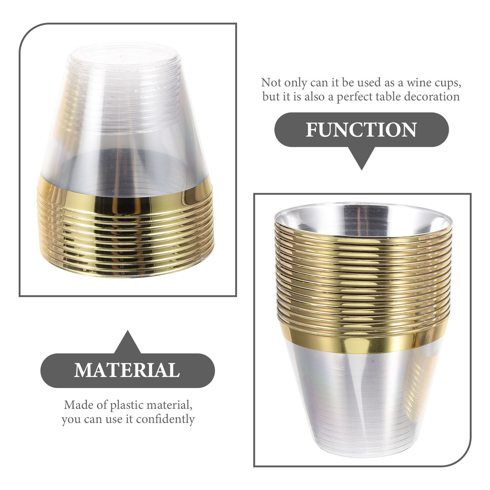 25pcs Gold Foil Plastic Clear  - Wedding Water Supply ulasan dan harga